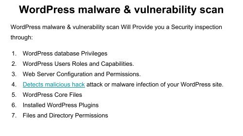 WordPress security &amp; malware scan