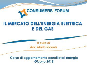 5. Il mercato dell&#039;energia elettrica e del gas (Iaconis)