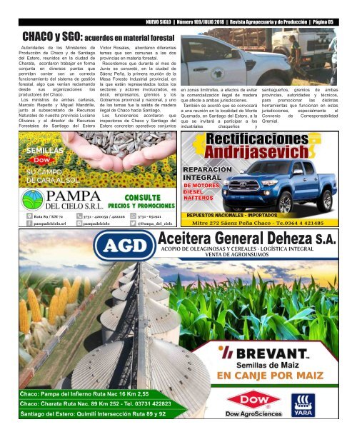 Revista Agropecuaria Nuevo Siglo Número 169 - JULIO 2018