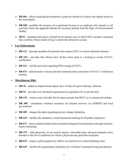 2018 Full Legislative Update