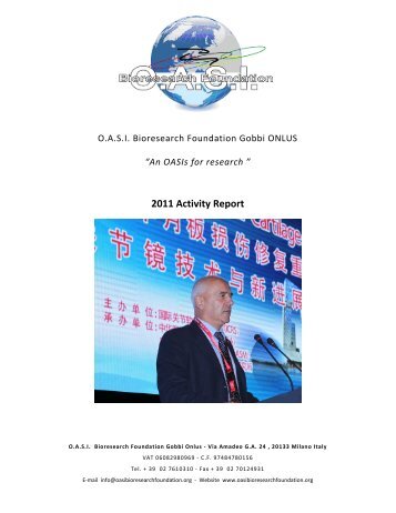 2011 Activity Report - Oasi Bio Research Foundation