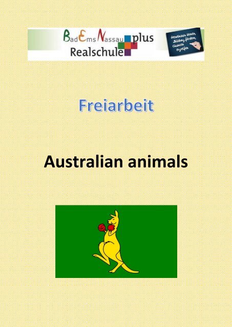 Freiarbeit  Animals in Australia ZARB