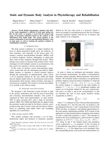 Static and Dynamic Body Analysis in Physiotherapy and Rehabilitation