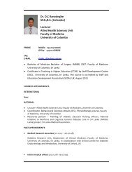 Dr. DC Ranasinghe MB,BS (Colombo) - University of Colombo