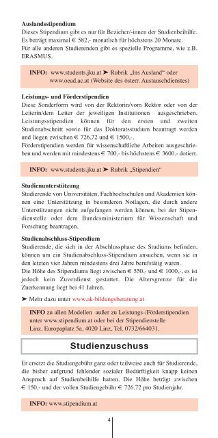 Geld fürs Studieren (Page 1) - Arbeiterkammer Oberösterreich