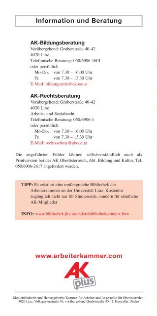 Geld fürs Studieren (Page 1) - Arbeiterkammer Oberösterreich