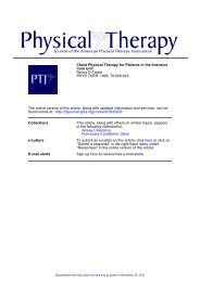 Chest Physical Therapy for Patients in the Intensive Care Unit