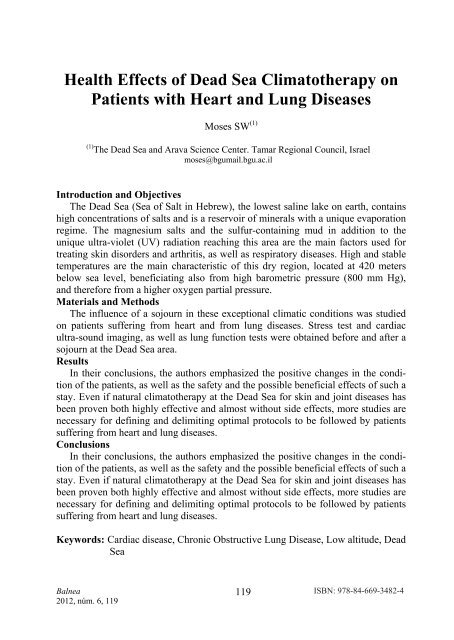 Medical Hydrology and Balneology: Environmental Aspects