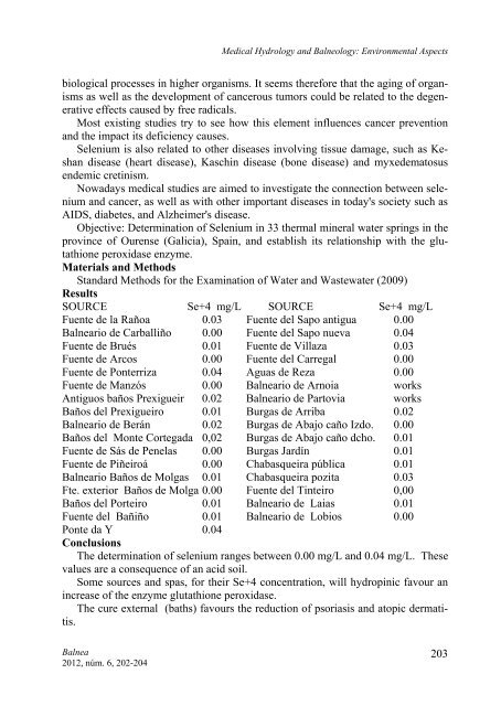 Medical Hydrology and Balneology: Environmental Aspects