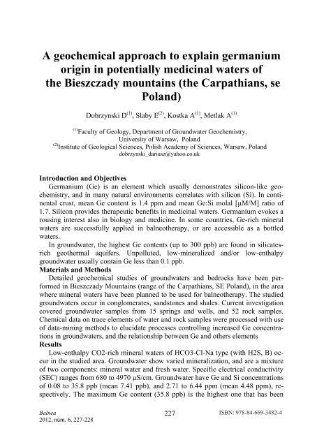 Medical Hydrology and Balneology: Environmental Aspects