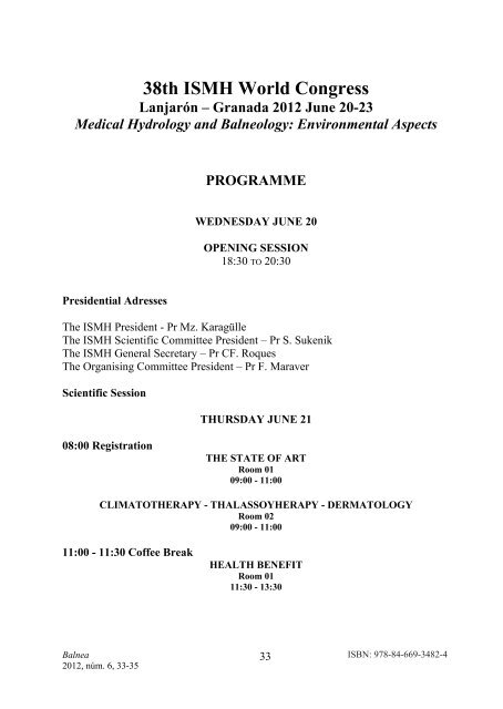 Medical Hydrology and Balneology: Environmental Aspects