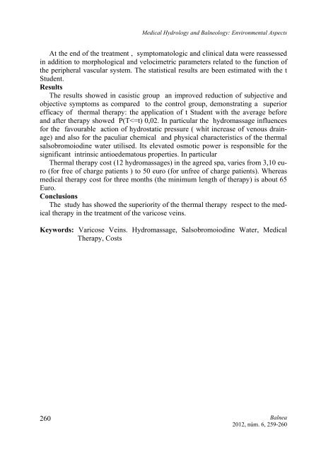 Medical Hydrology and Balneology: Environmental Aspects