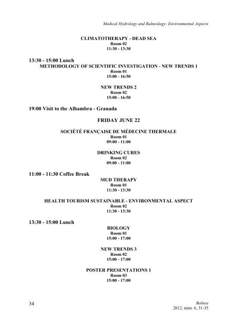 Medical Hydrology and Balneology: Environmental Aspects