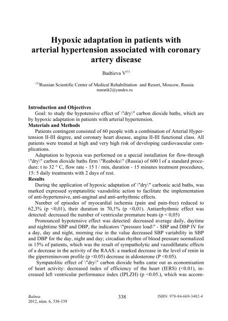 Medical Hydrology and Balneology: Environmental Aspects