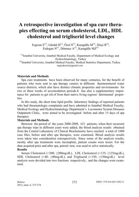 Medical Hydrology and Balneology: Environmental Aspects