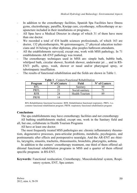 Medical Hydrology and Balneology: Environmental Aspects