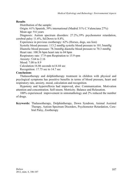 Medical Hydrology and Balneology: Environmental Aspects