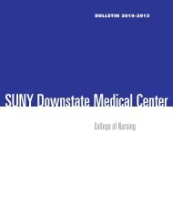 bulletin 2010-2013 - SUNY Downstate Medical Center