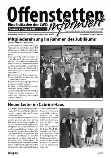 Ausgabe 8 – August 2010 - offenstetten informiert