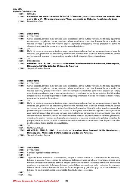 boletin 294 final 1.pmd - Oficina Cubana de la Propiedad Industrial