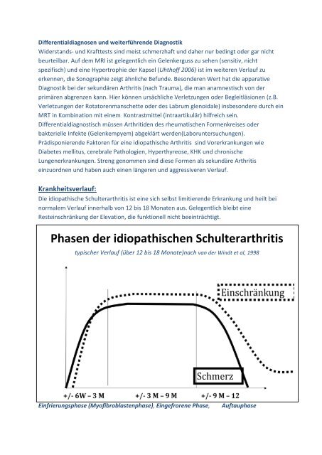 Diagnostik und Therapie der idiopathischen Schulterarthritis