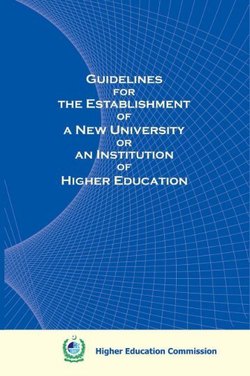 guidelines for the establishment of a new university or an institution ...