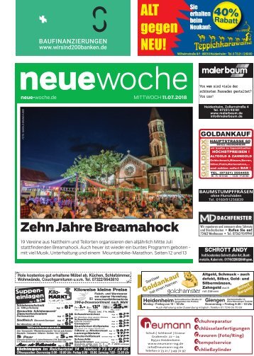 11.07.2018 Neue Woche