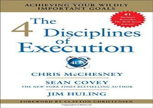[+]The best book of the month The 4 Disciplines of Execution: Achieving Your Wildly Important Goals  [DOWNLOAD] 
