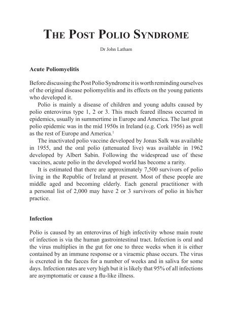 Post Polio Syndrome - Management & Treatment in Primary