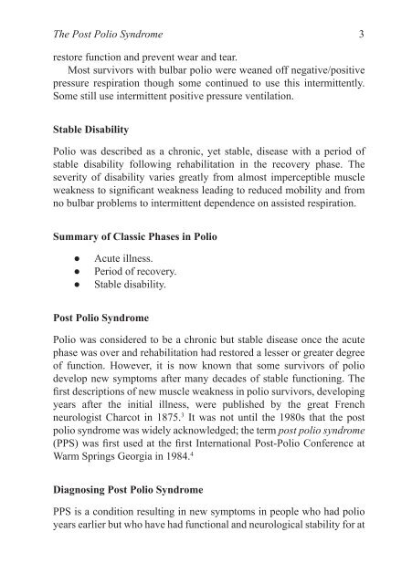 Post Polio Syndrome - Management & Treatment in Primary