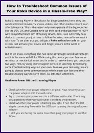 Troubleshoot the Common Issues of Roku Streaming Player