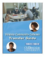 Using the Transfer Guide - Old Dominion University