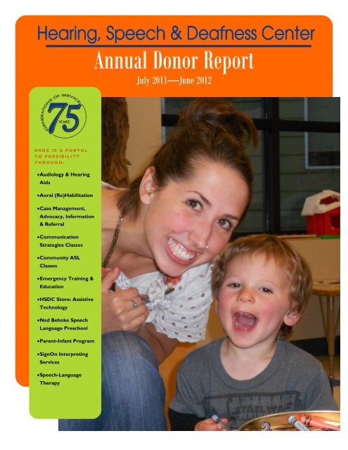 Annual Donor Report - Hearing, Speech & Deafness Center