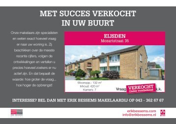 Met succes verkocht in Eijsden door Erik Bessems Makelaardij: Mozartstraat 35