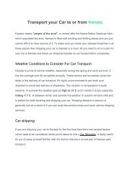 Transport your Car to or from Kansas
