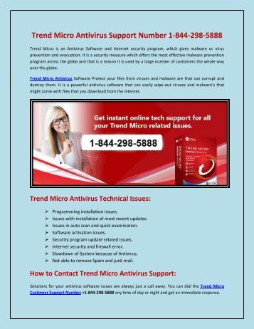 Trend Micro Antivirus Support Number 1-844-298-5888