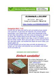 PREDIGT -- 15. Sonntag im Jahreskreis B --- 15.7.2018