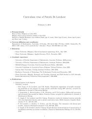 Curriculum vitae of Patrick De Leenheer - Mathematics - University ...