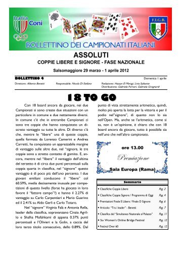 Bollettino n°4 - Federazione Italiana Gioco Bridge