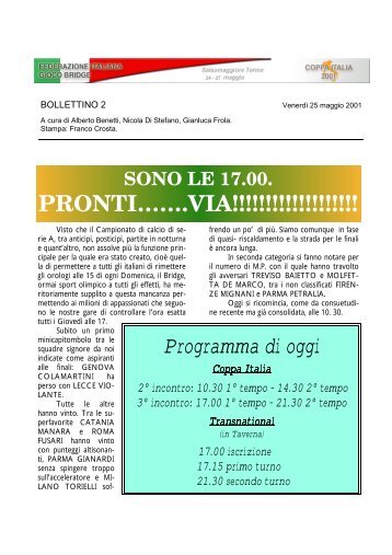 risultati - Federazione Italiana Gioco Bridge