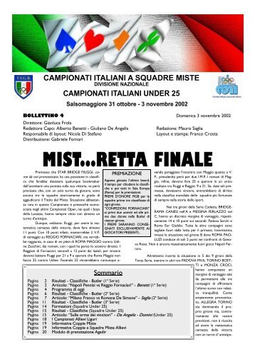 2ª - 3ª serie - Federazione Italiana Gioco Bridge