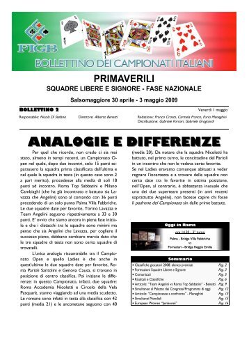ANALOGIE E DIFFERENZE - Federazione Italiana Gioco Bridge
