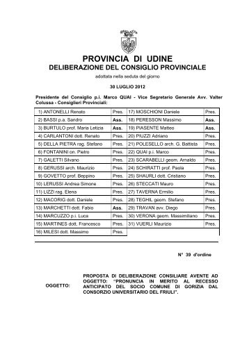 statuto dell'ente - Provincia di Udine