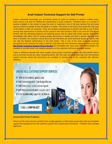 Avail Instant Technical Support for Dell Printer