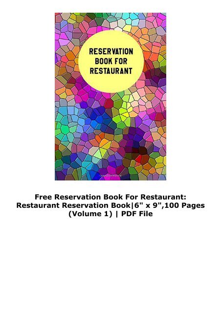 Free Reservation Book For Restaurant: Restaurant Reservation Book|6" x 9",100 Pages (Volume 1) | PDF File