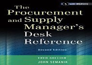Free The Procurement and Supply Manager s Desk Reference, Second Edition + Website | Download file