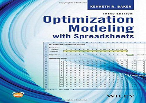 PDF Optimization Modeling with Spreadsheets | Online