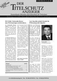 Der Titelschutz Anzeiger mit Der SOftware Titel - Nr. 955/10