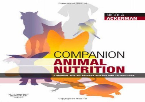 [+][PDF] TOP TREND Companion Animal Nutrition: A Manual for Veterinary Nurses and Technicians  [FULL] 