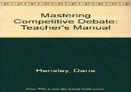 [+][PDF] TOP TREND Mastering Competitive Debate: Teacher s Manual  [DOWNLOAD] 